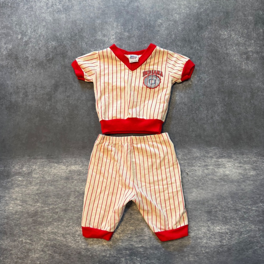 Vintage Jog Togs Indiana University Hoosiers Pinstripe Set Toddler 2T USA 2 Pc